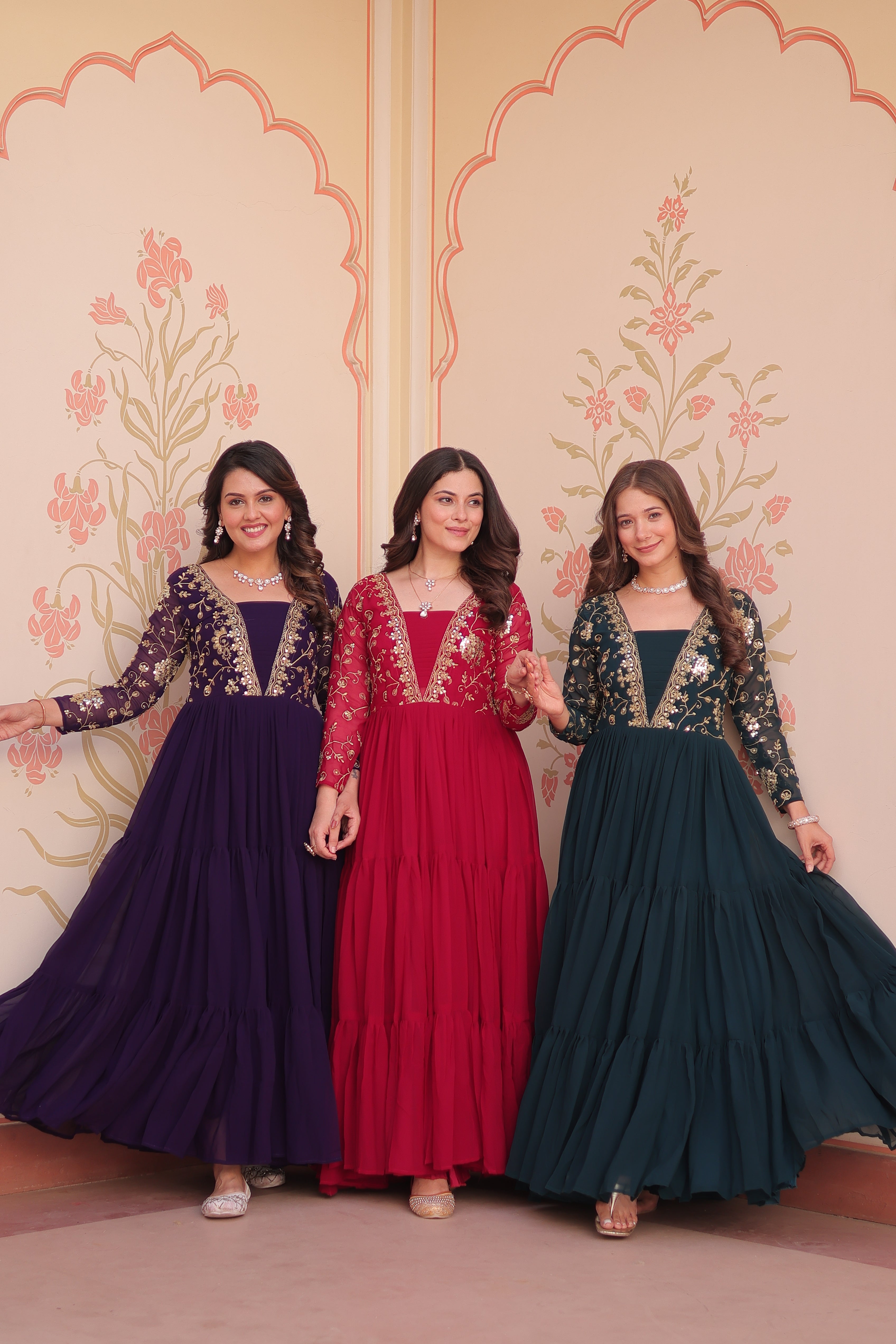 Georgette Embroidered Party Wear Anarkali Gown for Women