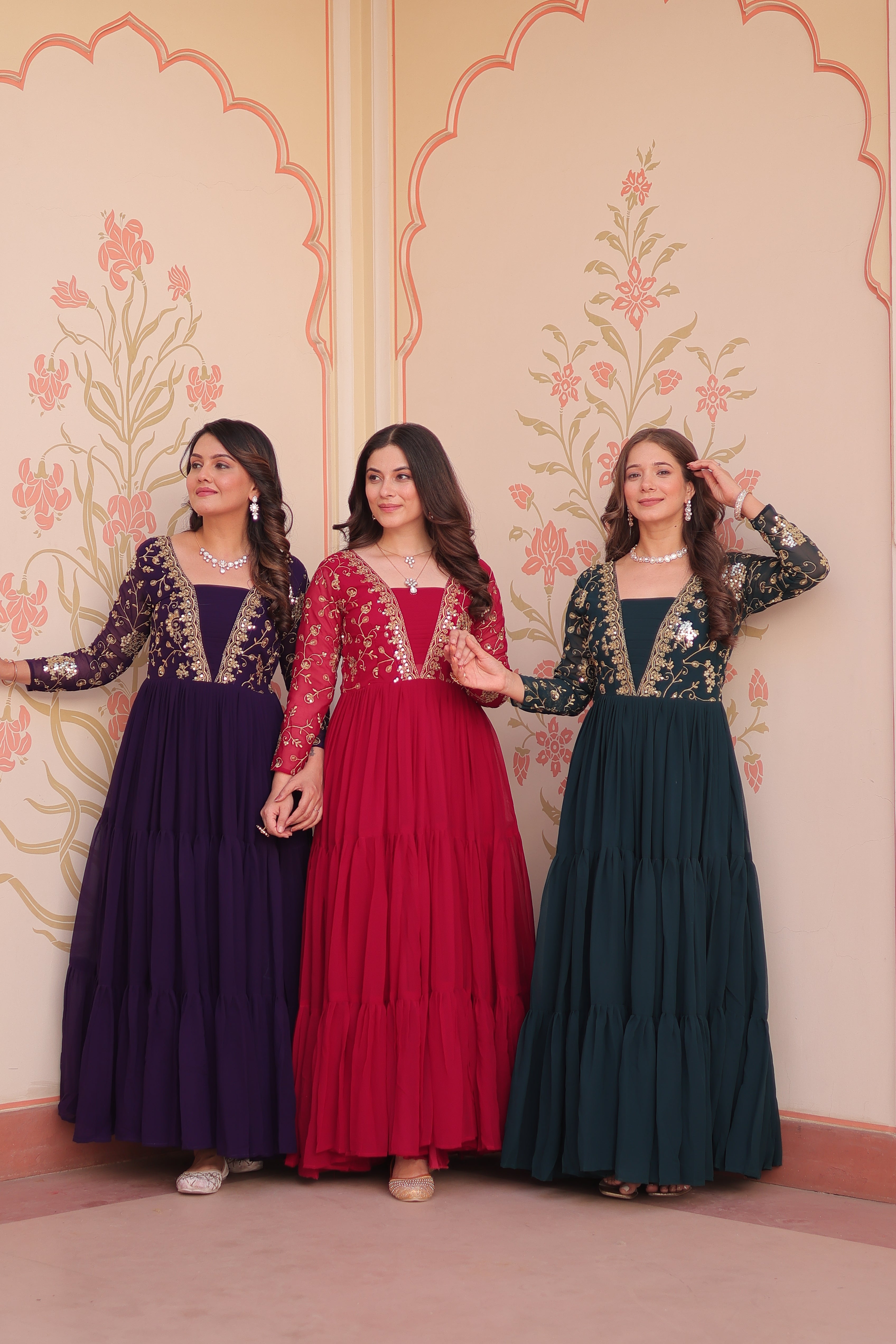 Georgette Embroidered Party Wear Anarkali Gown for Women