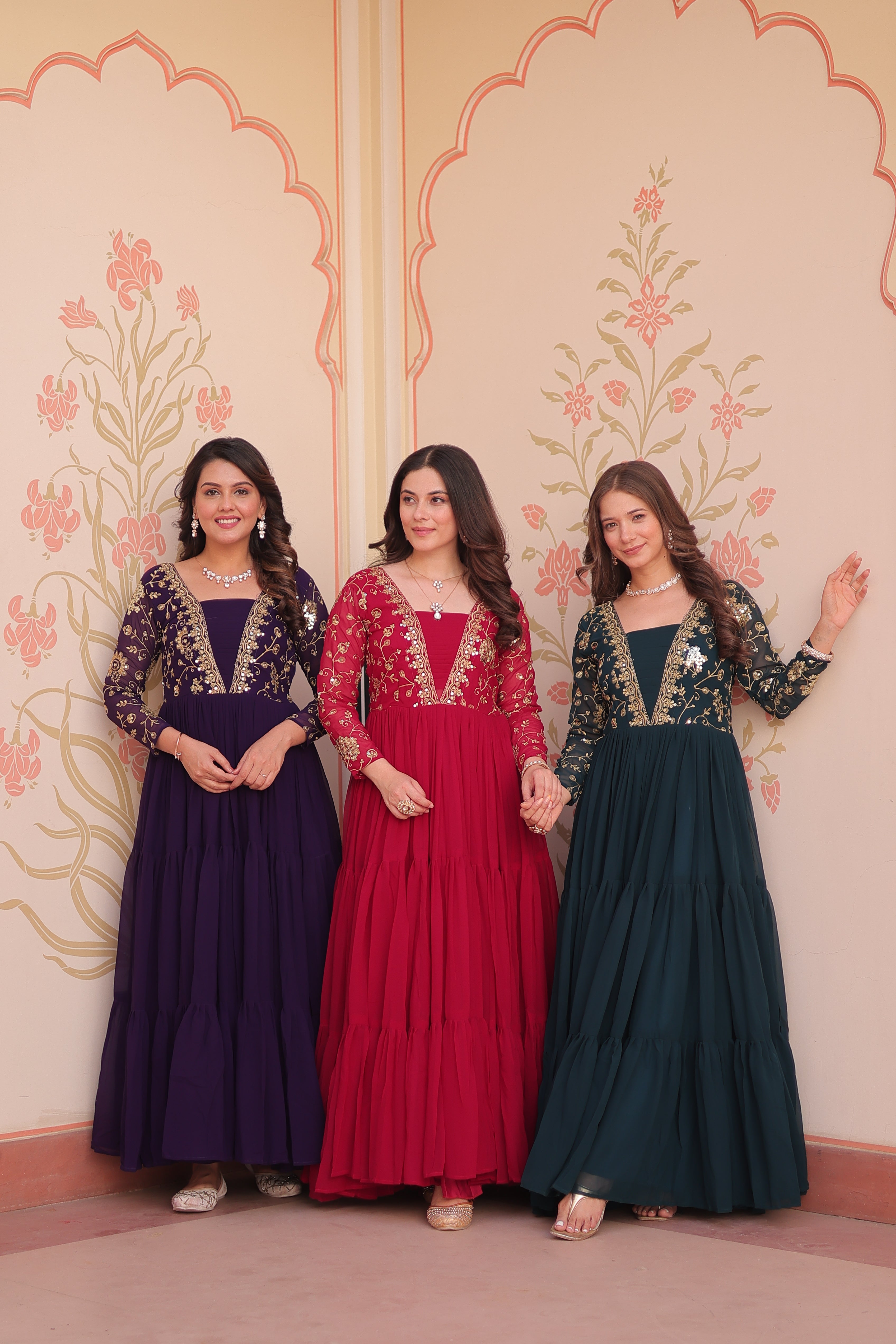 Georgette Embroidered Party Wear Anarkali Gown for Women