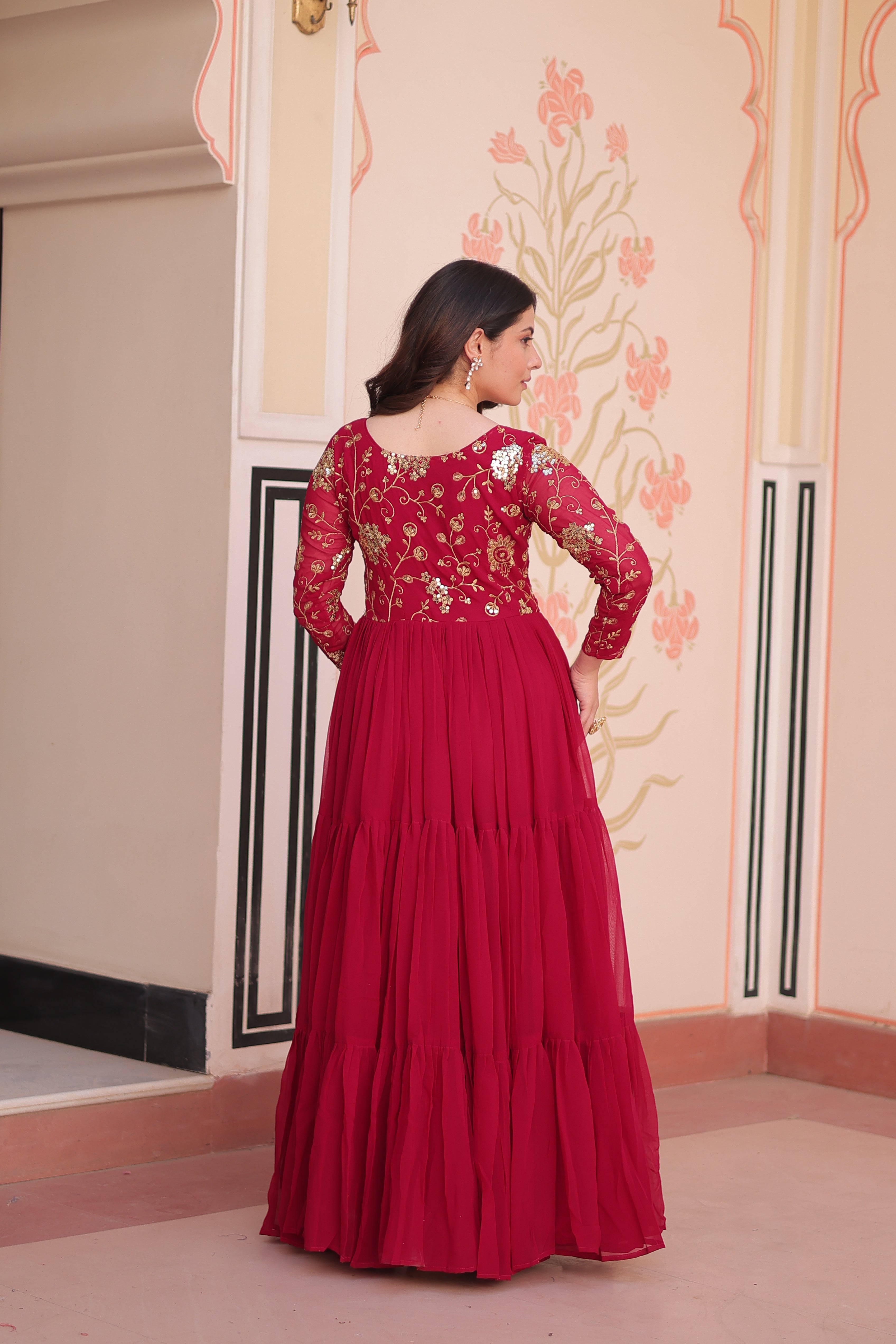 Georgette Embroidered Party Wear Anarkali Gown for Women