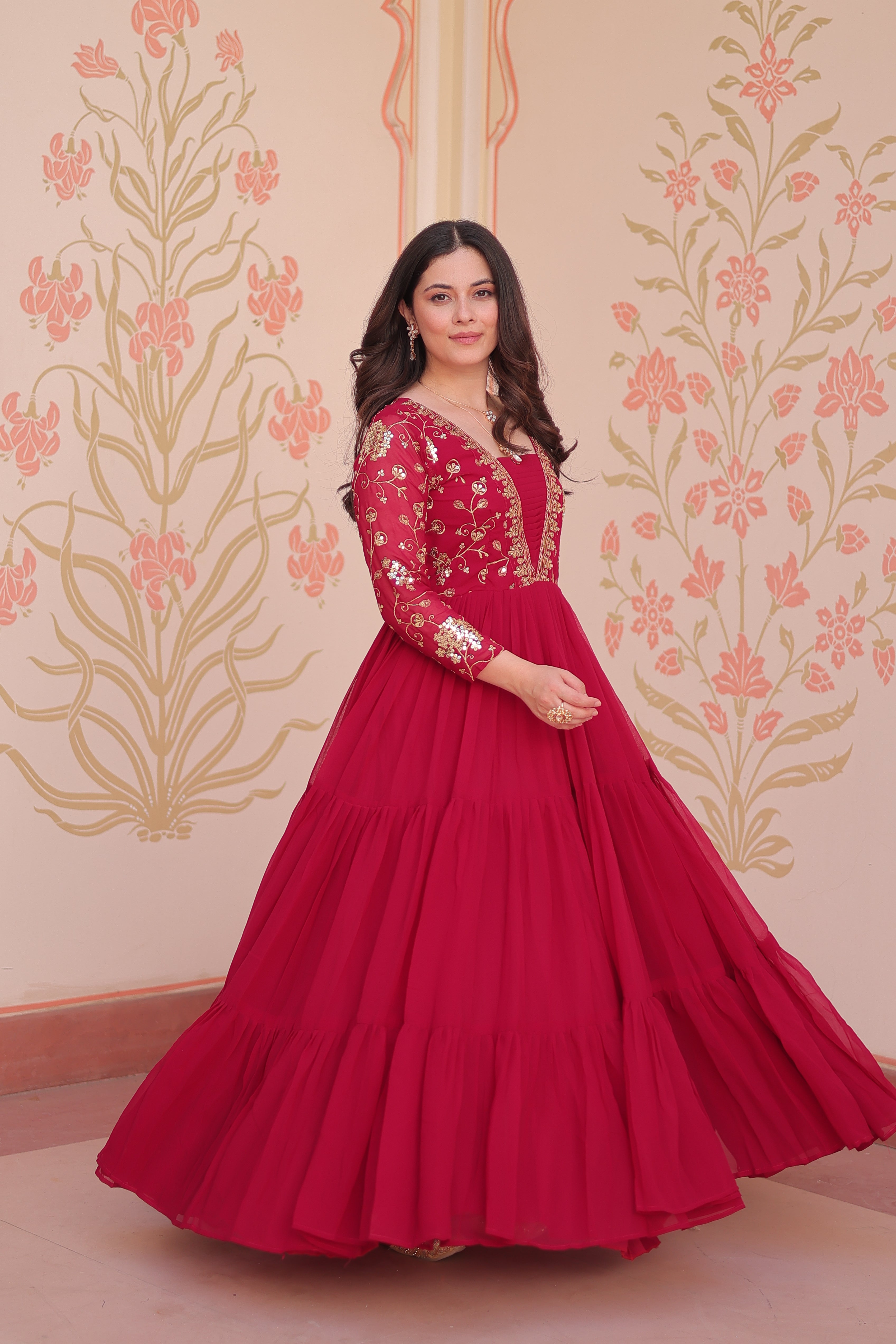Georgette Embroidered Party Wear Anarkali Gown for Women