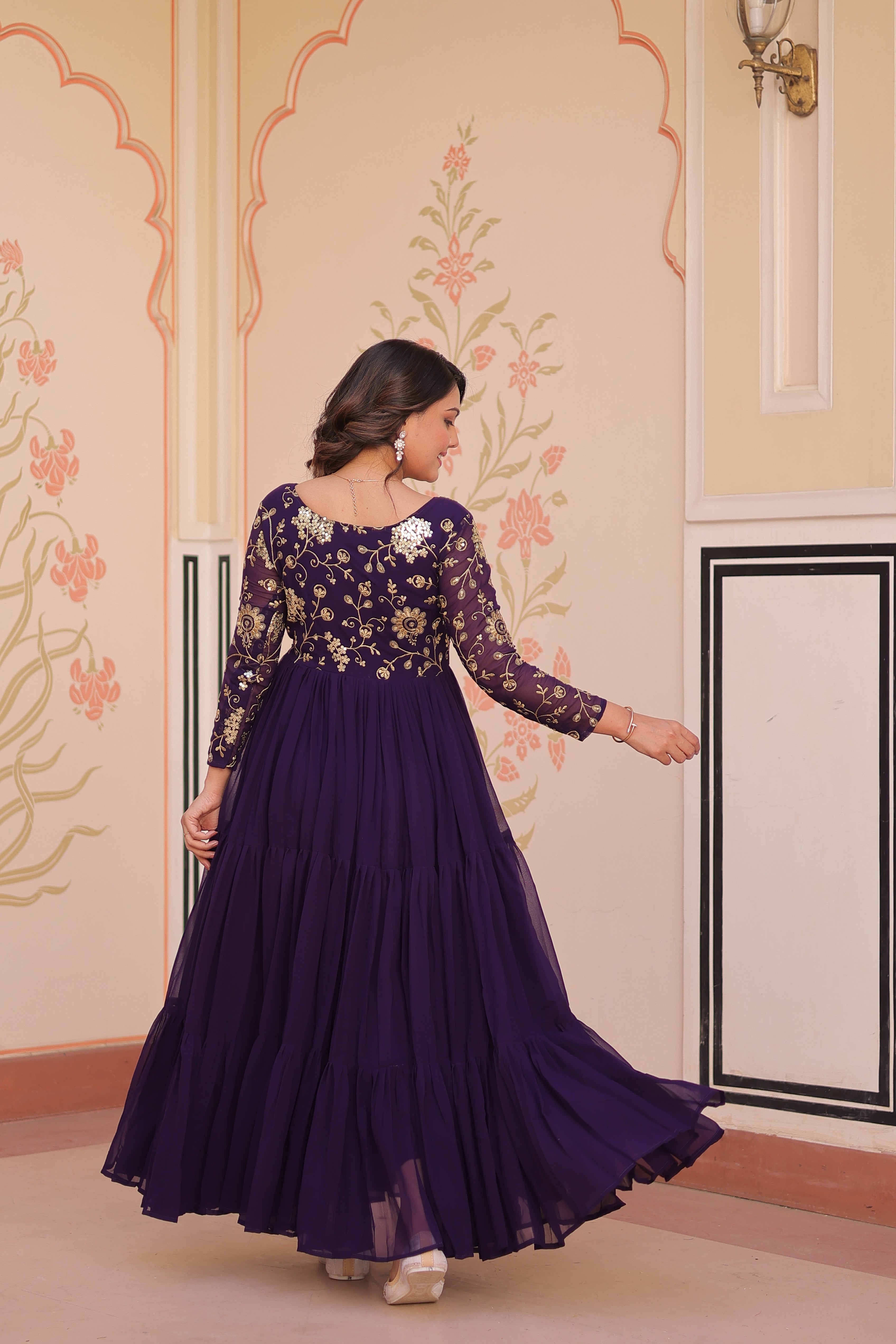 Georgette Embroidered Party Wear Anarkali Gown for Women