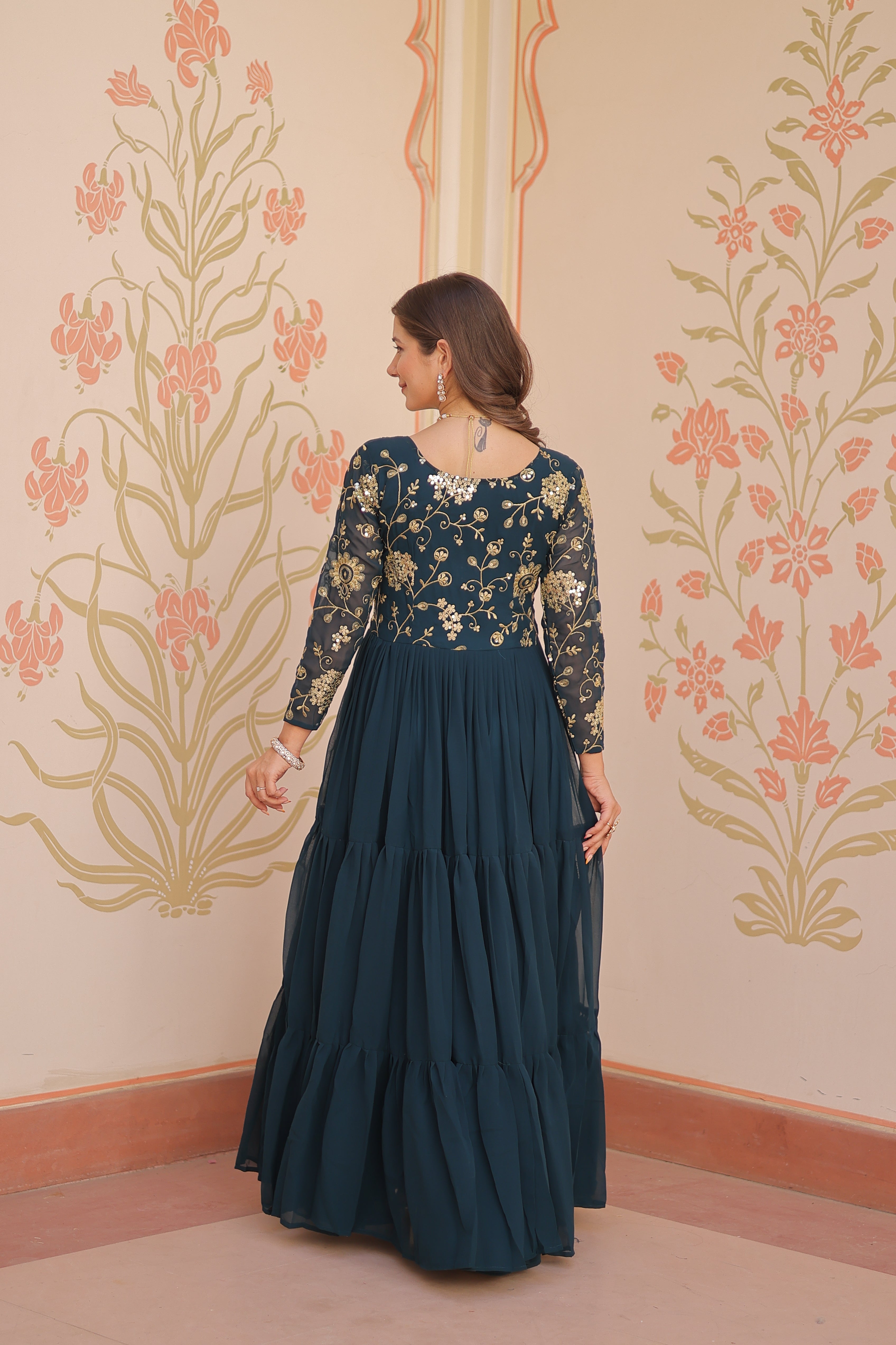 Georgette Embroidered Party Wear Anarkali Gown for Women