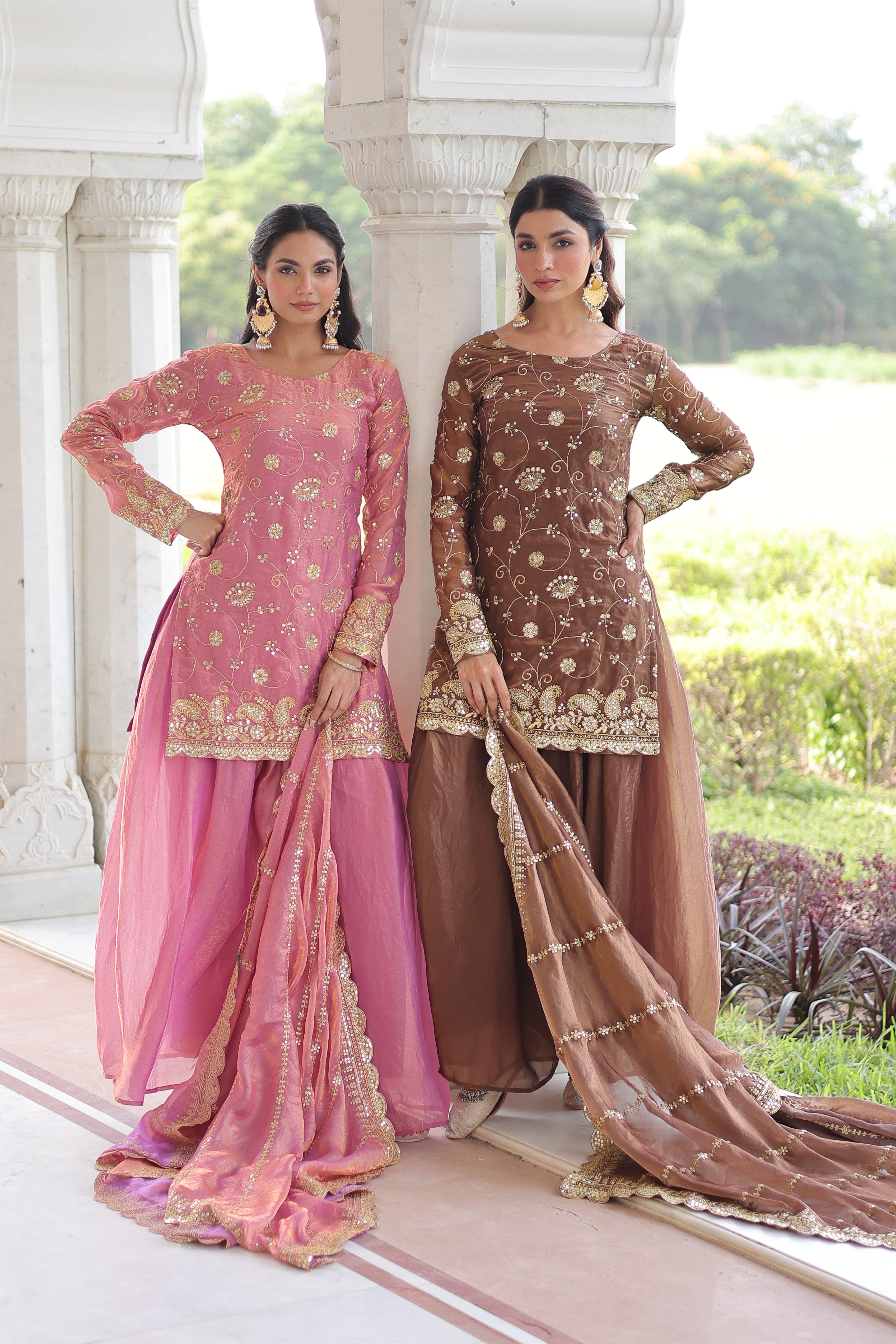 Organza Sequins Embroidered Wedding Salwar Kameez for Women