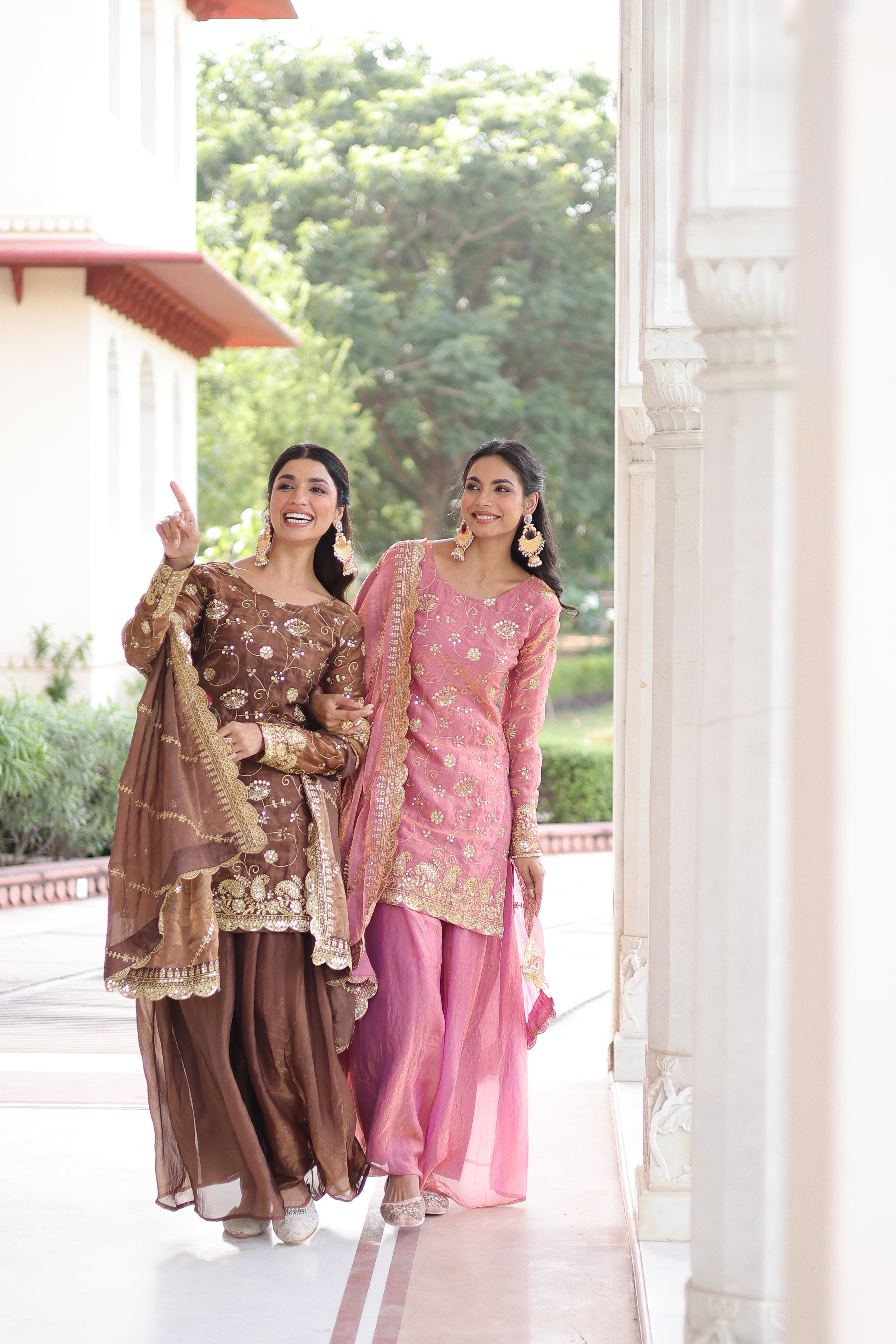 Organza Sequins Embroidered Wedding Salwar Kameez for Women
