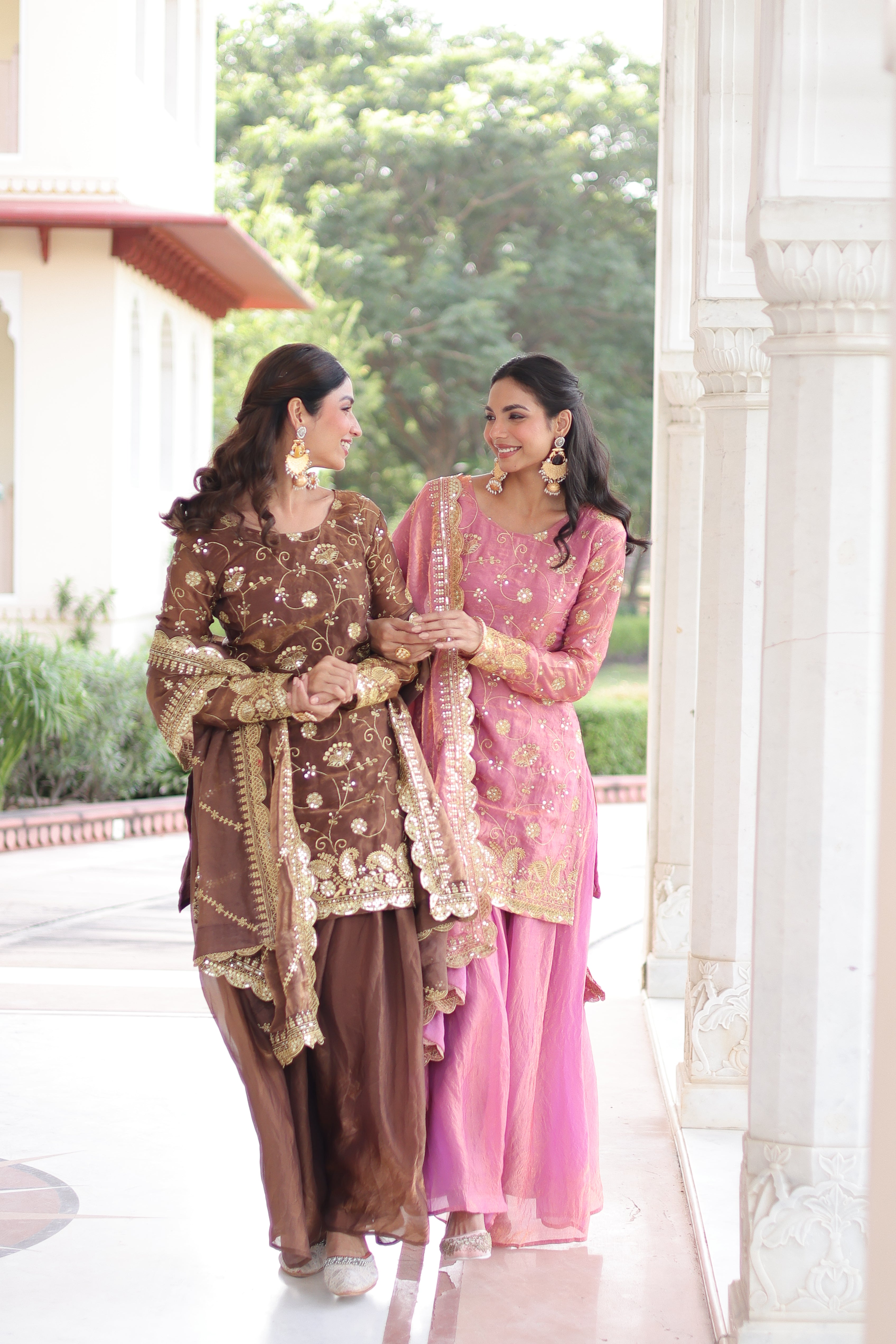 Organza Sequins Embroidered Wedding Salwar Kameez for Women