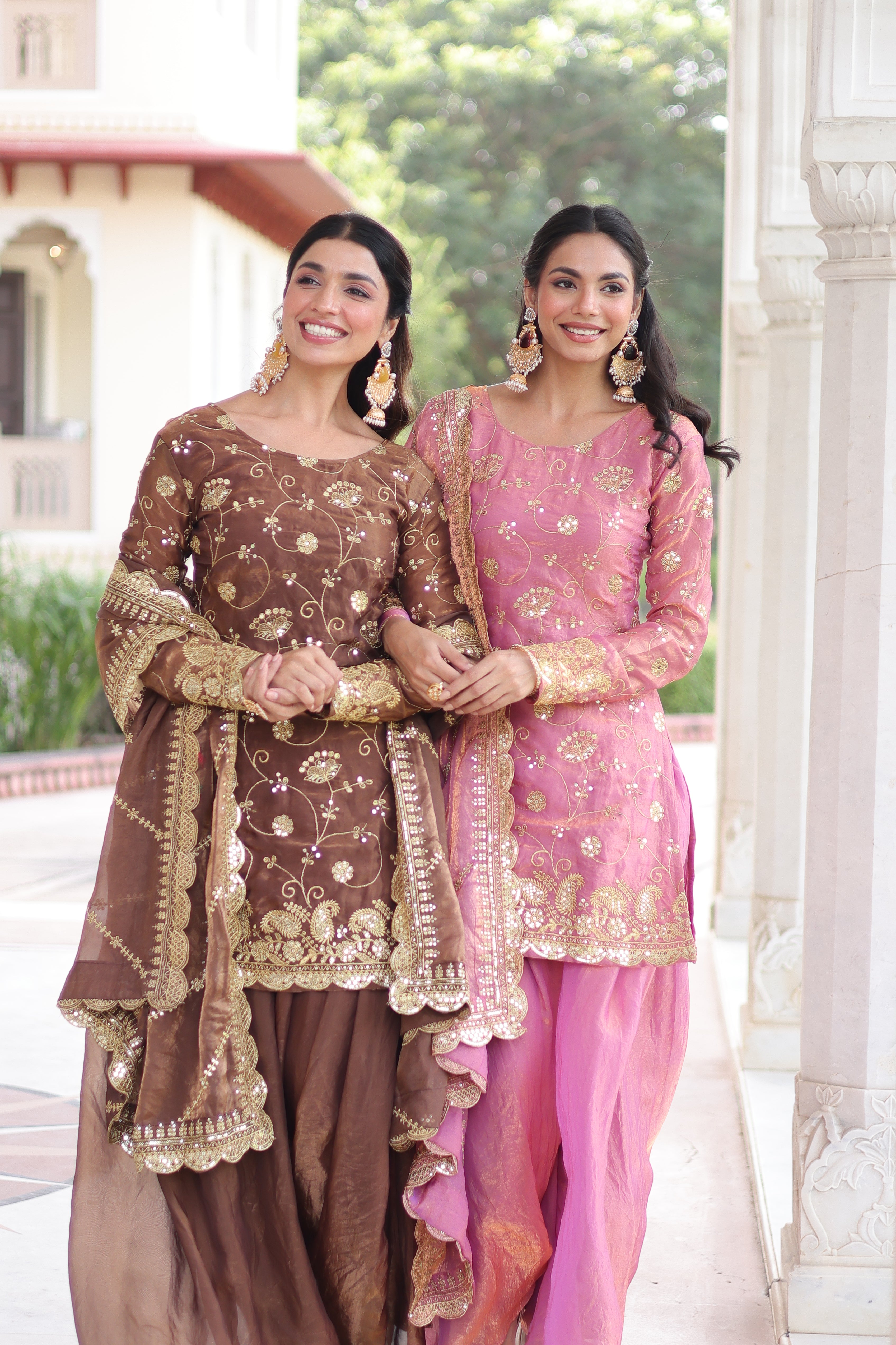 Organza Sequins Embroidered Wedding Salwar Kameez for Women