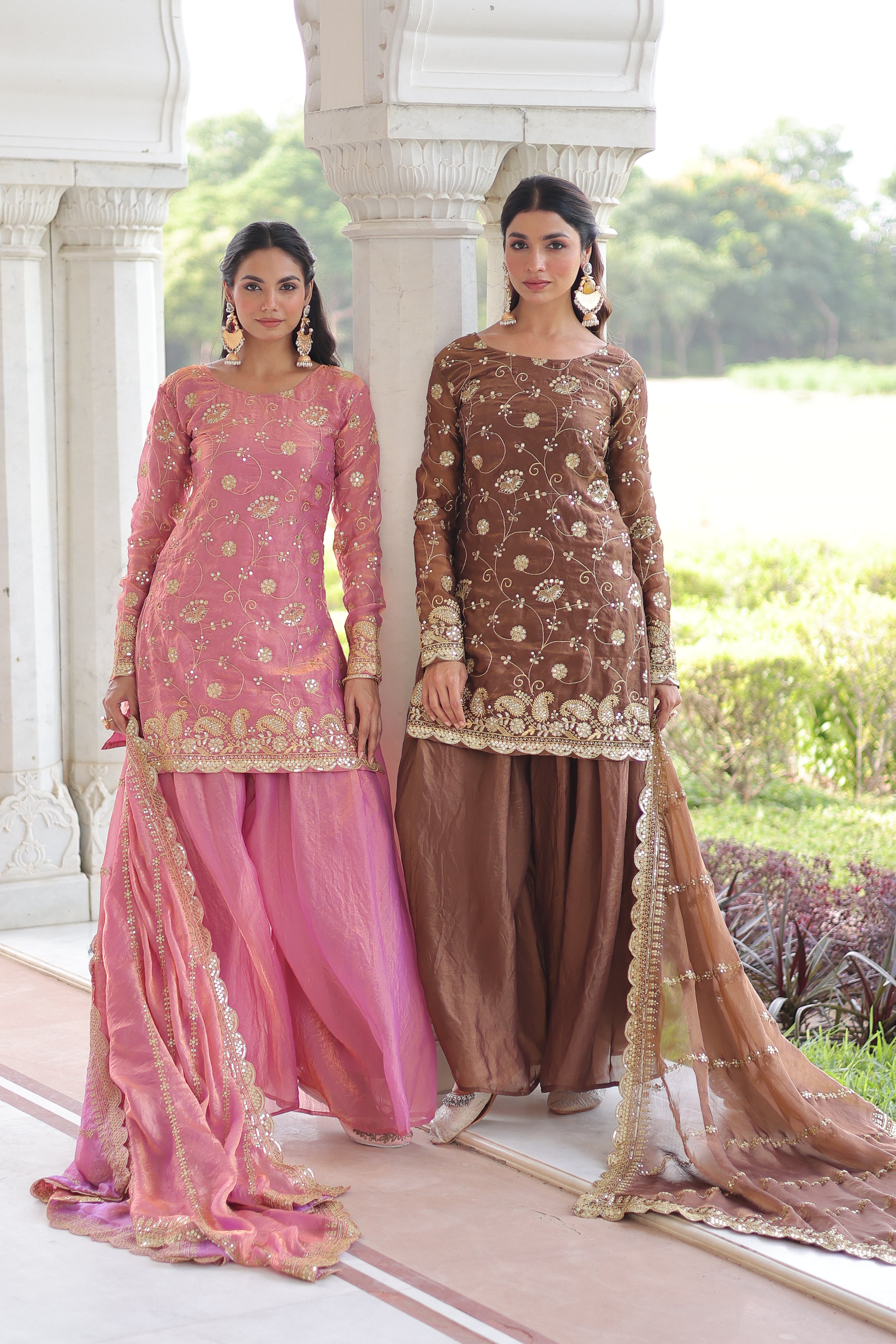 Organza Sequins Embroidered Wedding Salwar Kameez for Women