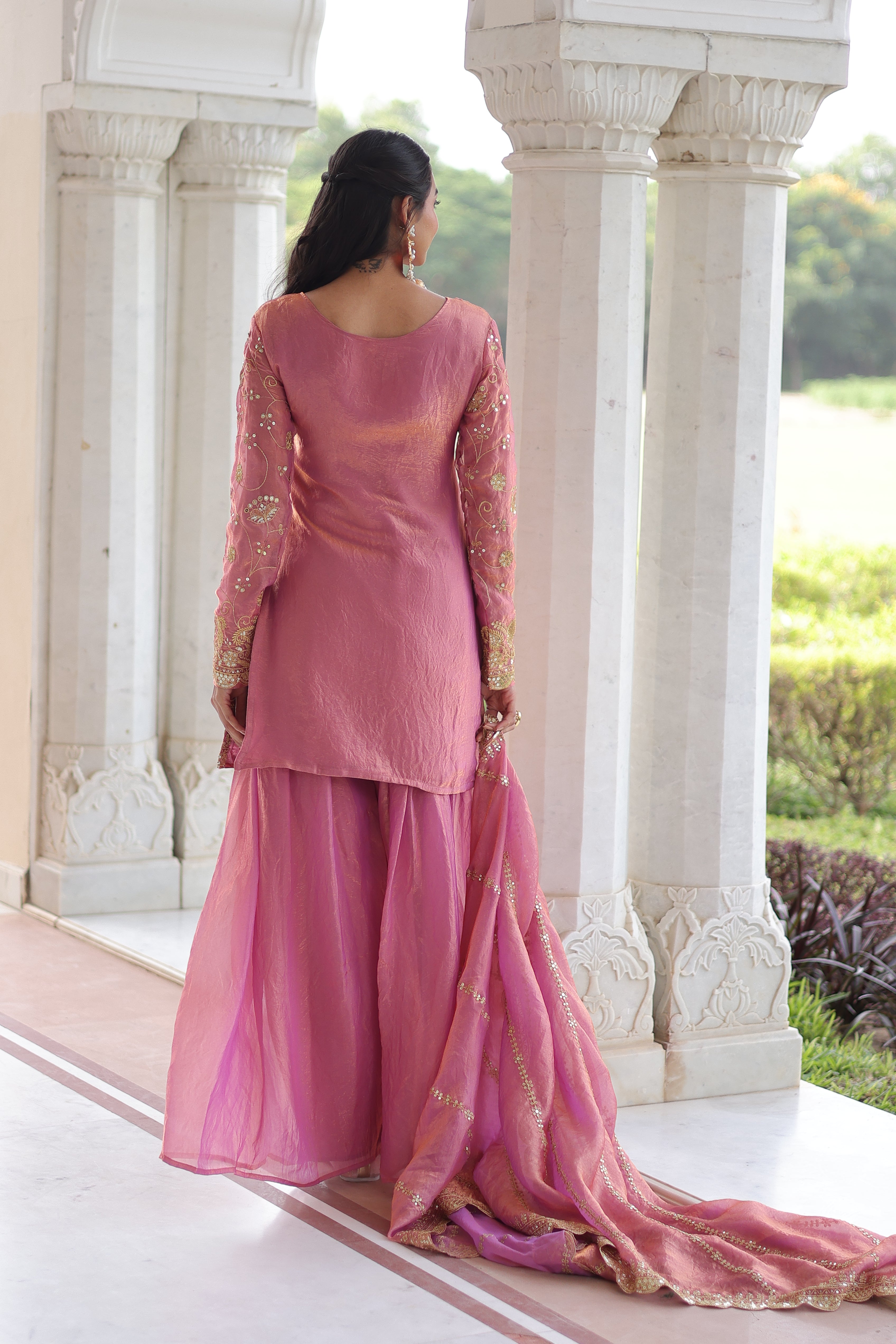 Organza Sequins Embroidered Wedding Salwar Kameez for Women