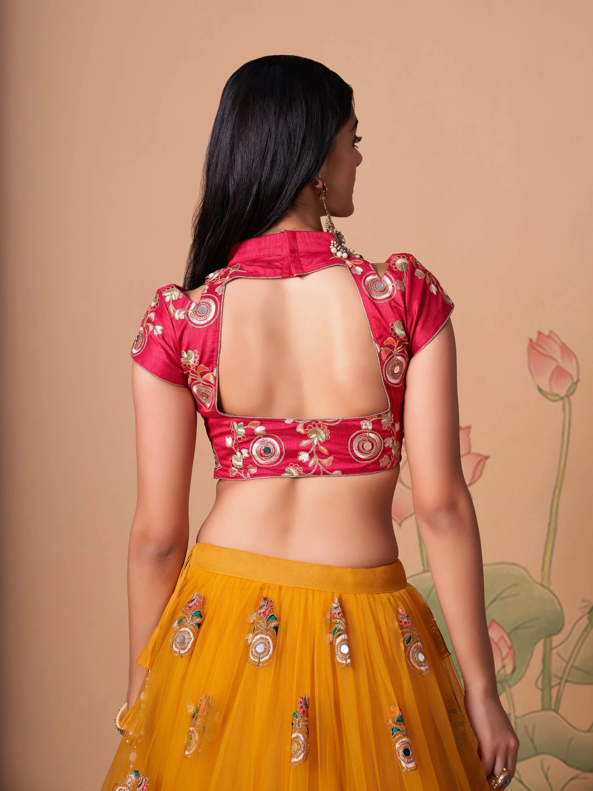 Yellow Sequins Work Net Wedding Wear Lehenga Choli Indian Ethnic Wear