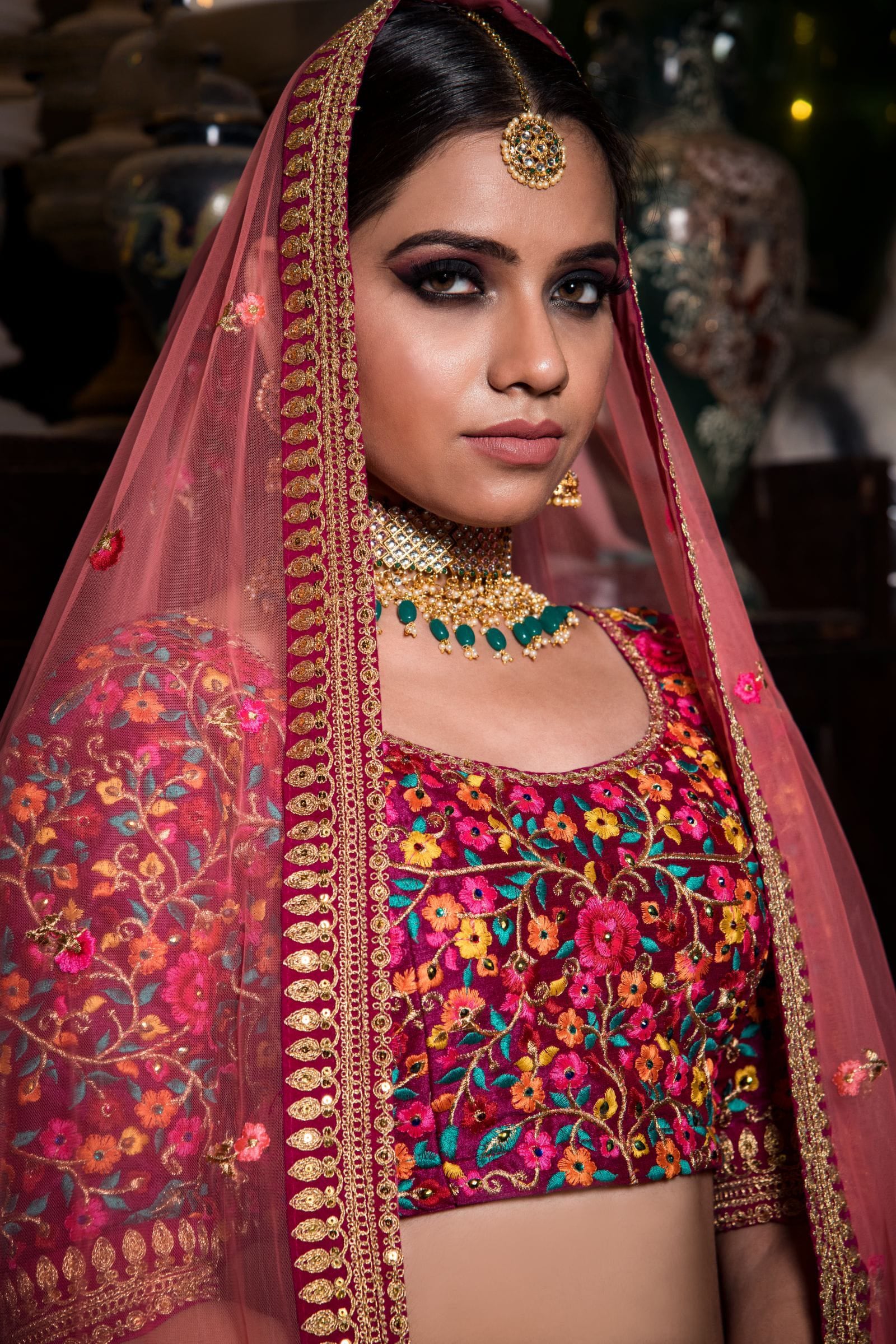 Heavy Embroidered Mulberry Silk Lehenga Choli for Wedding