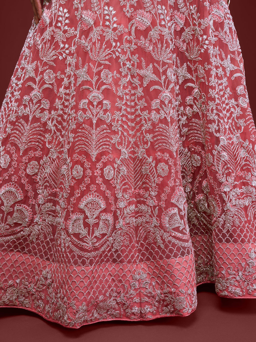 Pink Dori Work Soft Net Ceremony Lehenga Choli Indian Ethnic Wear