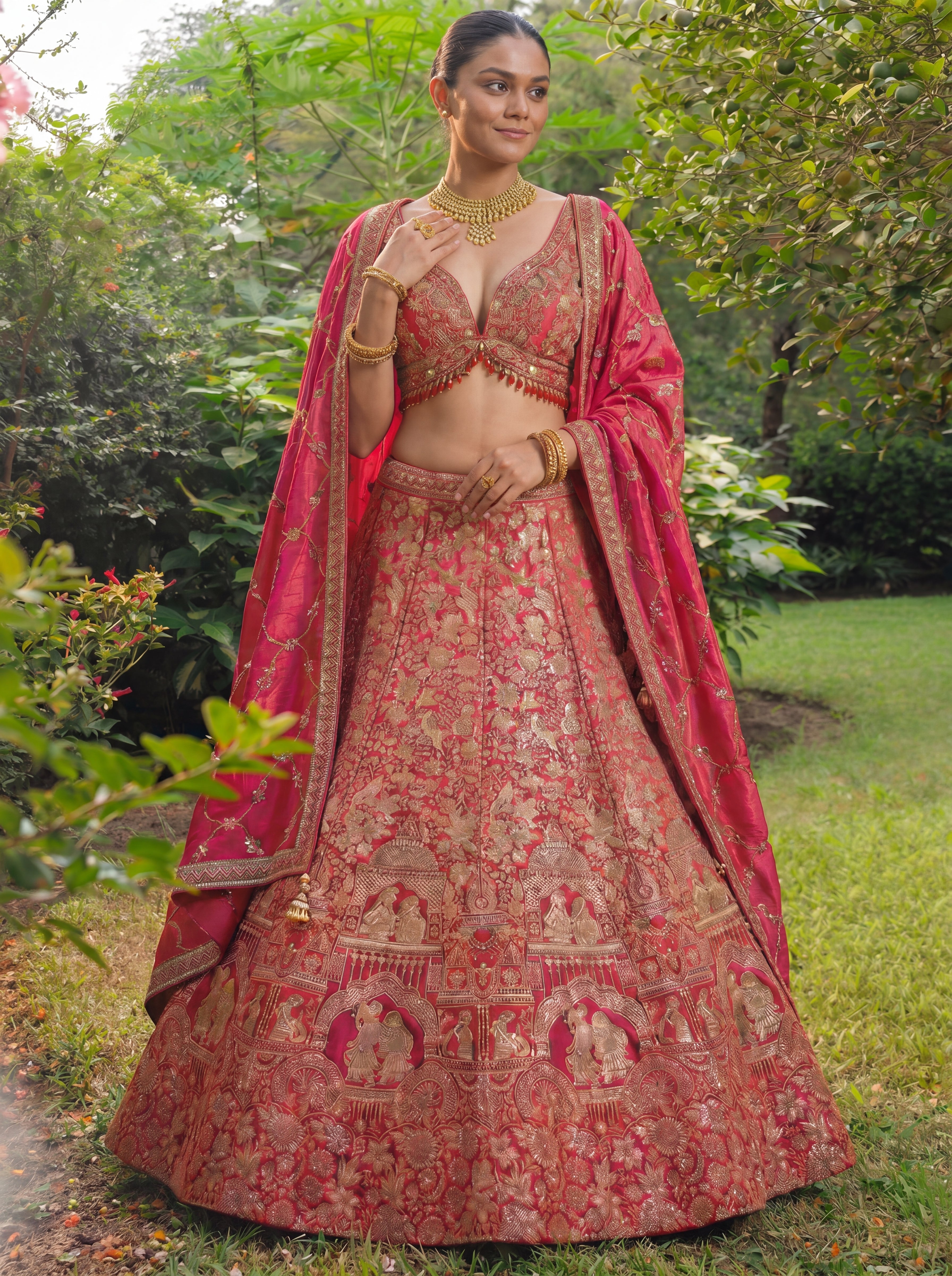 Ice Blue Viscose Jacquard Weaving Wedding Lehenga Choli Set