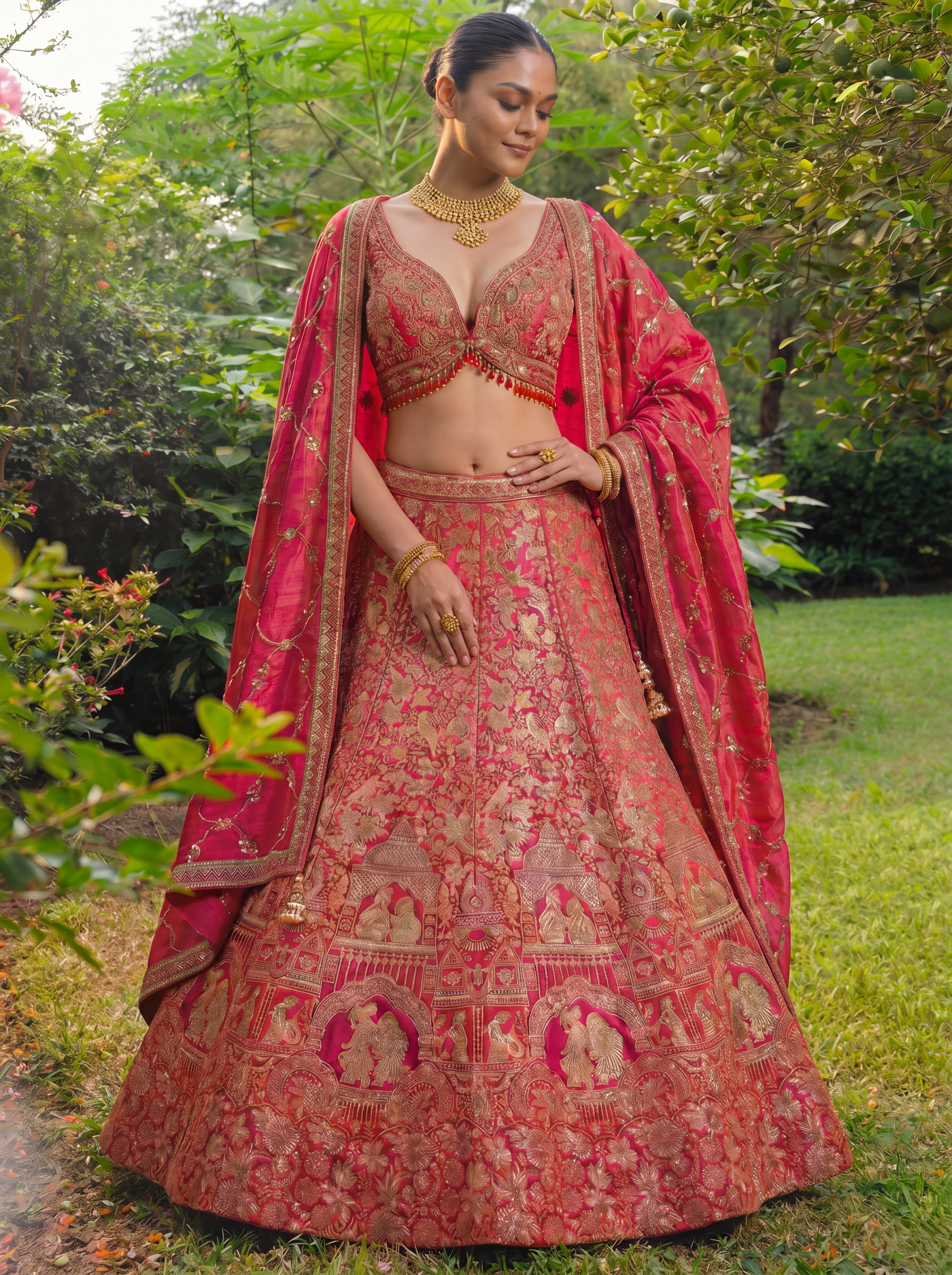Ice Blue Viscose Jacquard Weaving Wedding Lehenga Choli Set