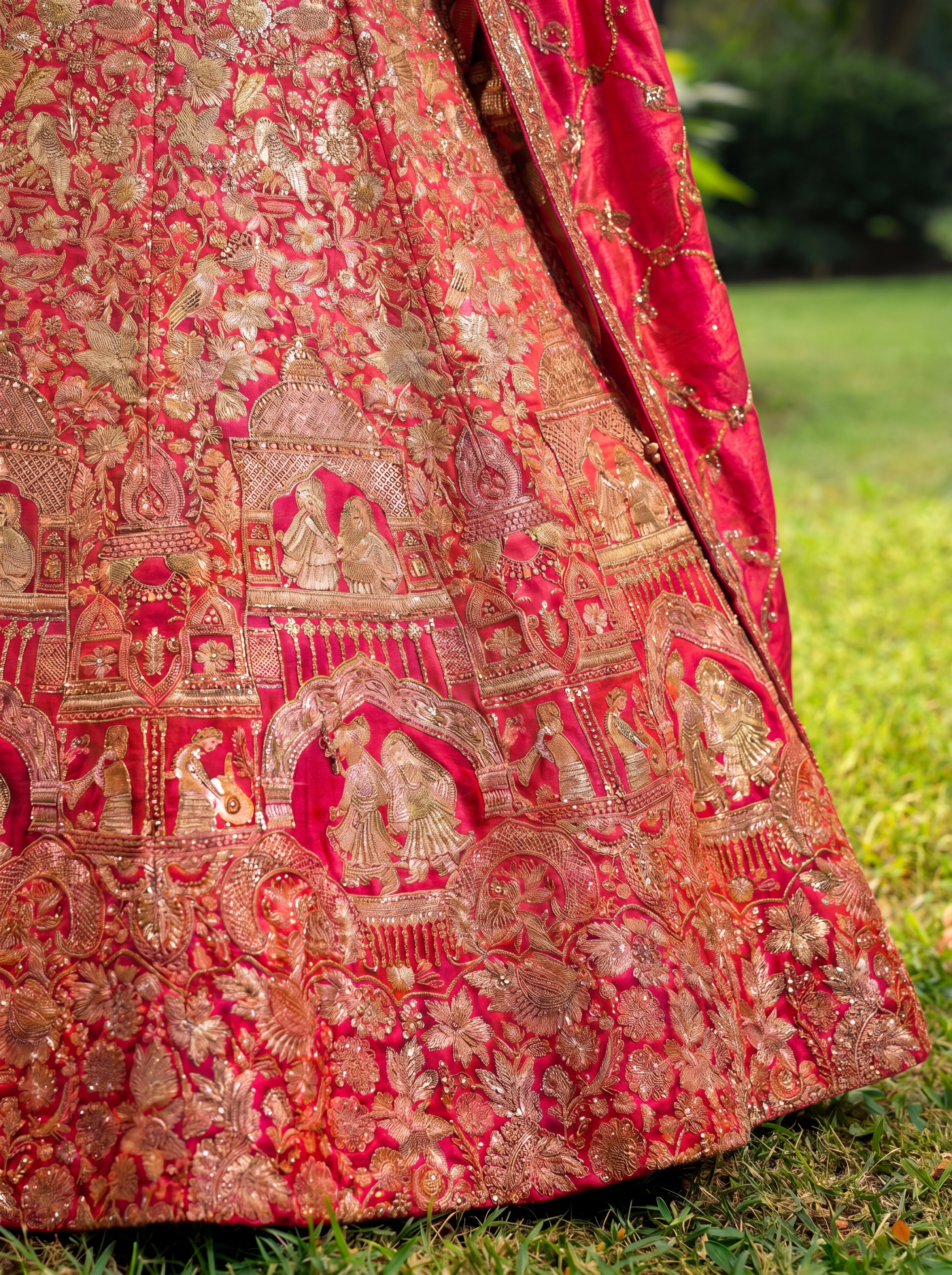 Ice Blue Viscose Jacquard Weaving Wedding Lehenga Choli Set