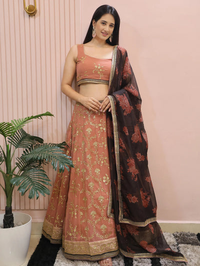 Pink Georgette Sequins Event Lehenga Choli for Women
