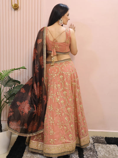 Pink Georgette Sequins Event Lehenga Choli for Women