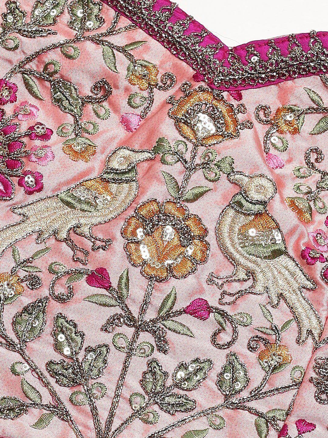 Taffeta bridal lehenga choli with zari dori thread embroidery work for wedding