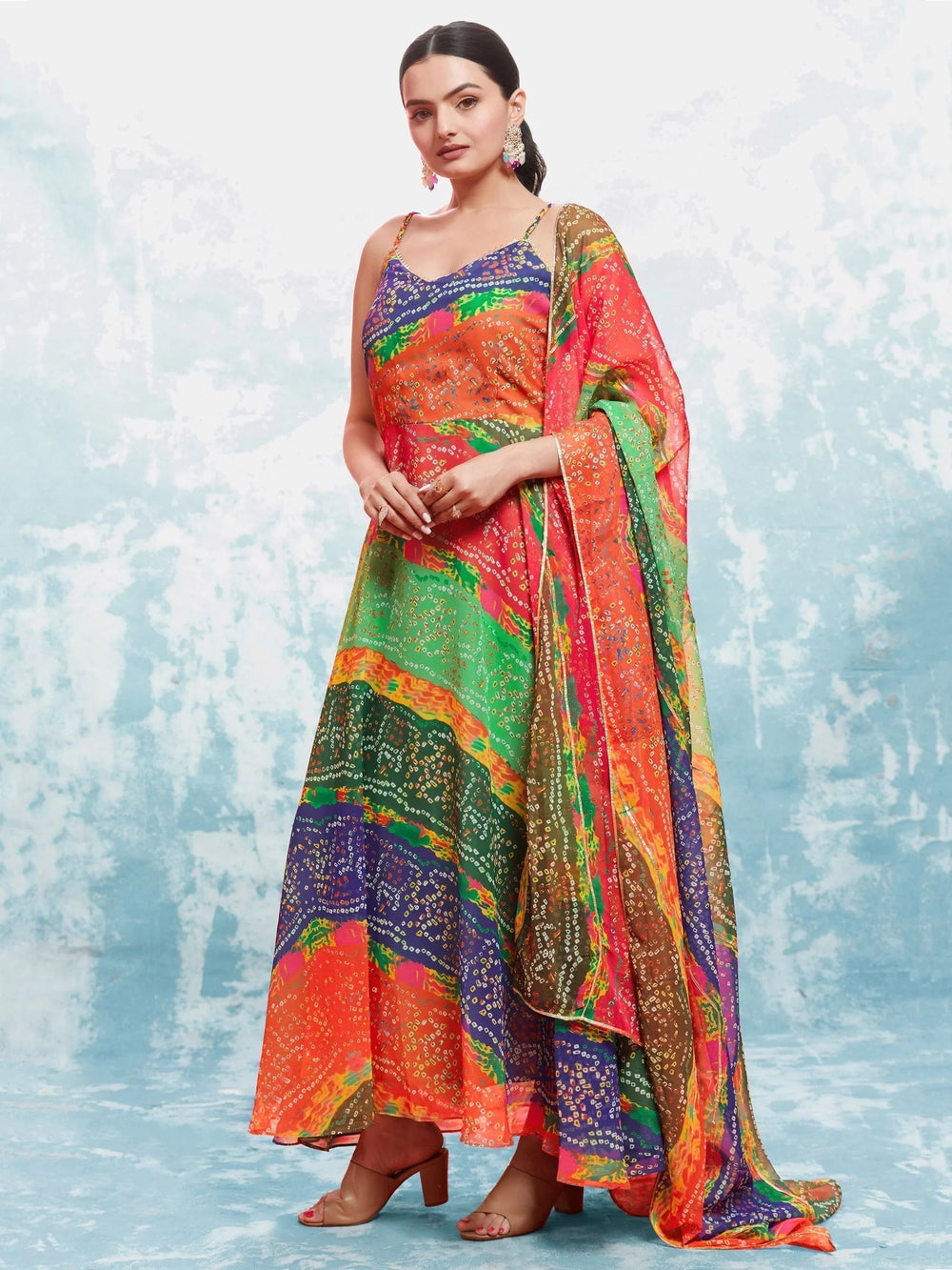 Multi Light Floral Printed Georgette Event Wear Salwar Suit