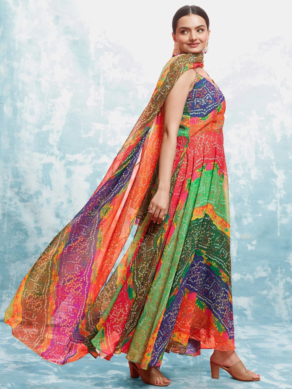 Multi Light Floral Printed Georgette Event Wear Salwar Suit