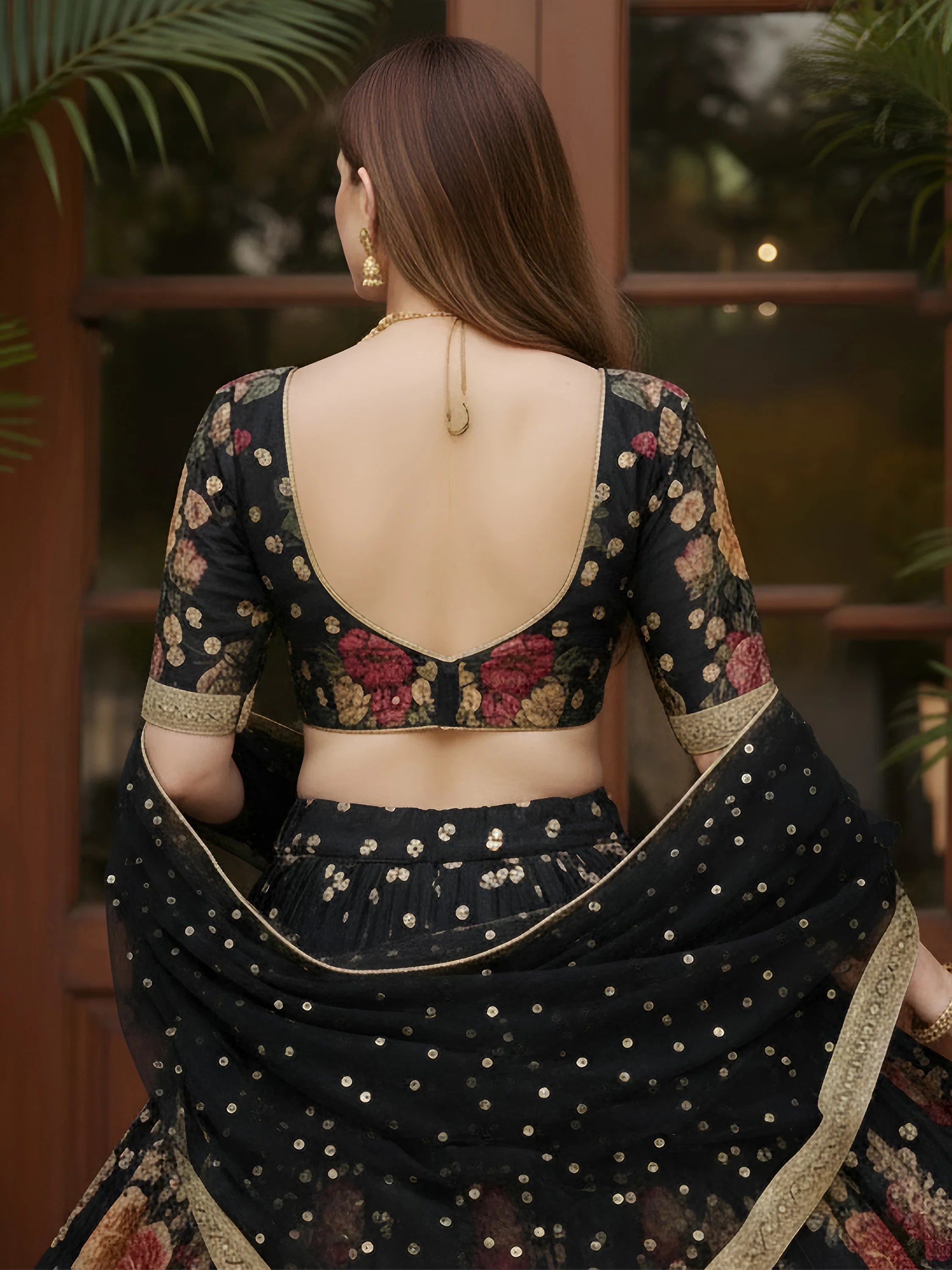 digital printed silk lehenga choli with dupatta for wedding and engagement wear