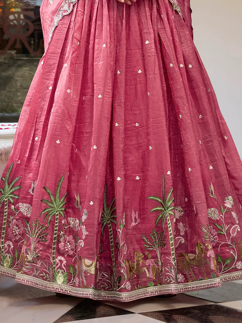 Pink Sequins Festival Wear Lehenga Choli With Dupatta