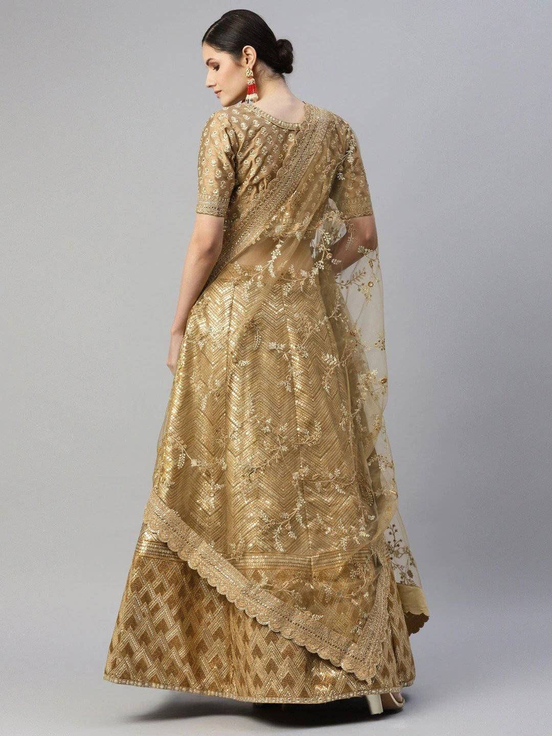 Silk lehenga choli with embroidery sequins work for wedding and festive occasions