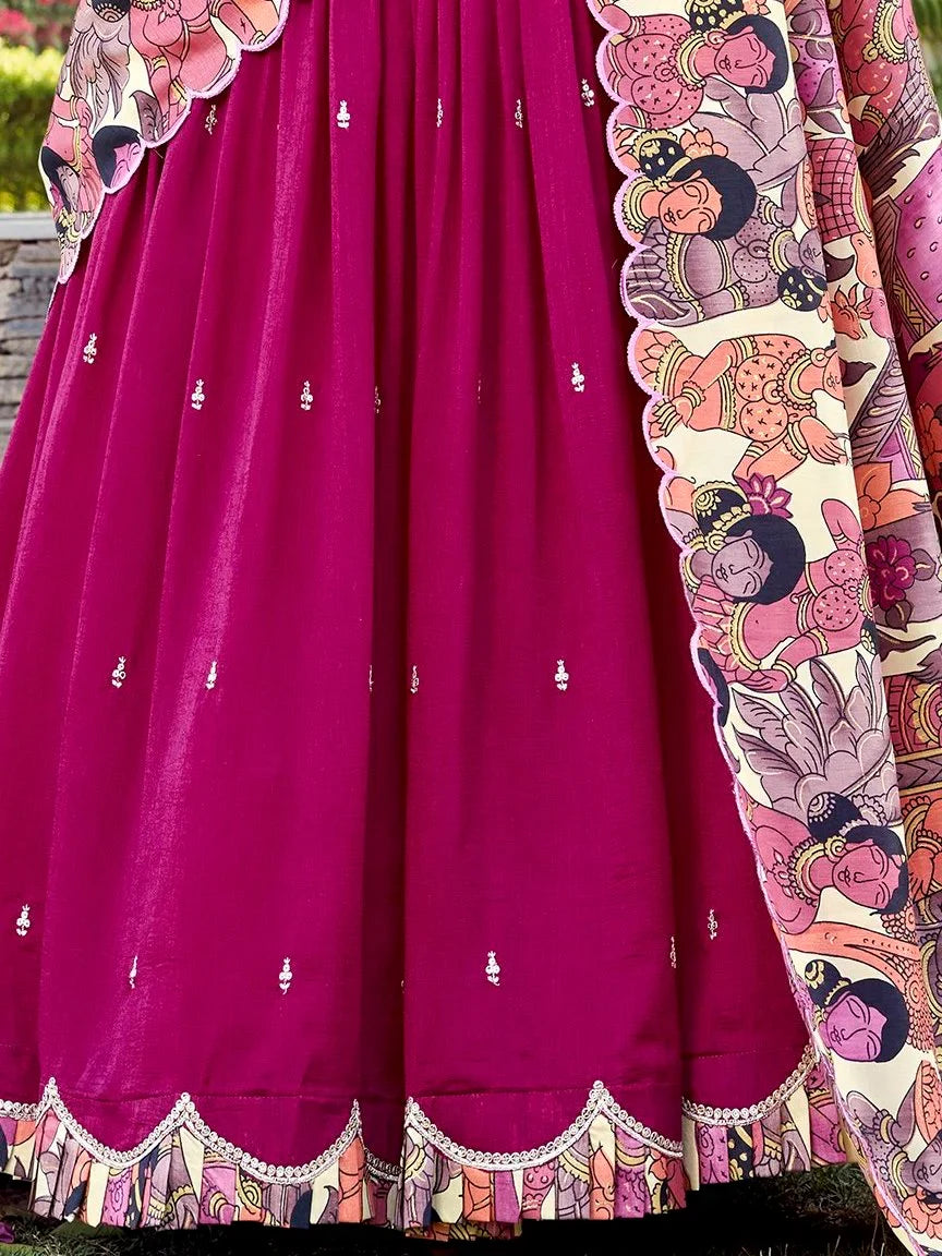 Vichitra silk embroidered lehenga choli with sequins work and dupatta for festival wear