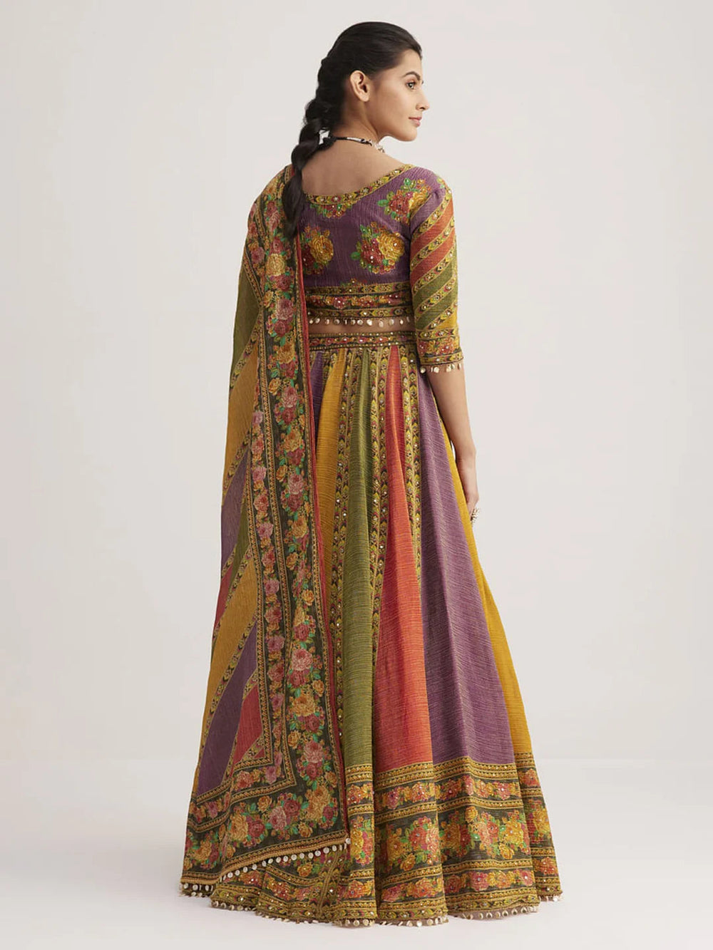 Multi-Color Floral Printed Organza Traditional Lehenga Choli for Women