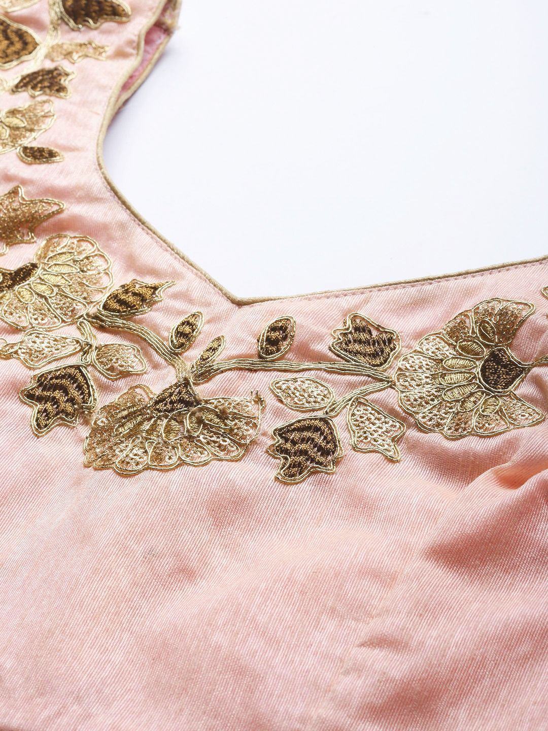 Raw silk lehenga choli with thread embroidery and dori work for wedding and party occasions