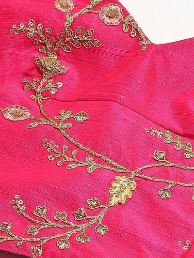 Embroidered silk lehenga choli with sequins zari and dori work for wedding and festive occasions