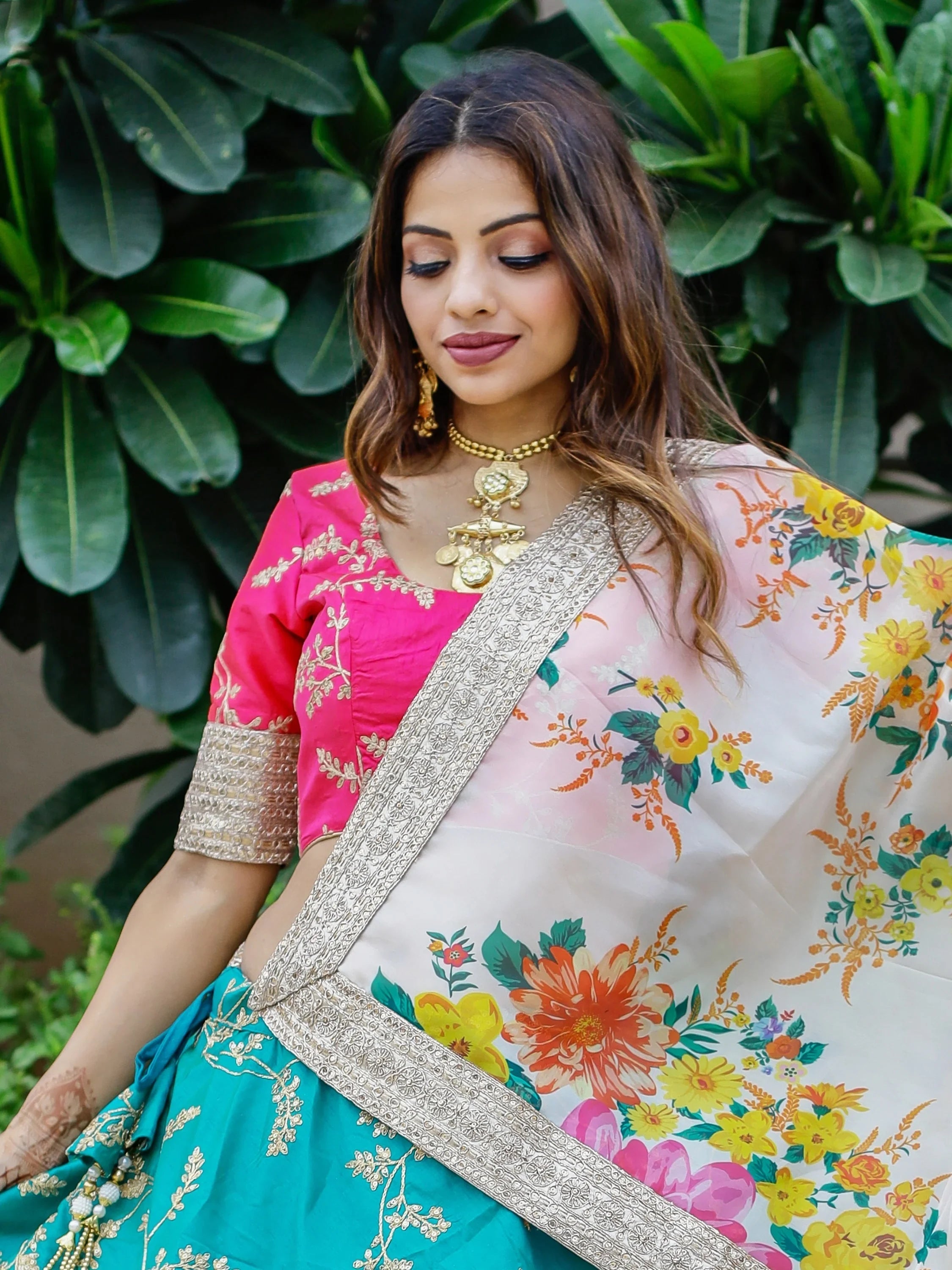 Green Sequins Work Art Silk Sangeet Lehenga Choli for Women