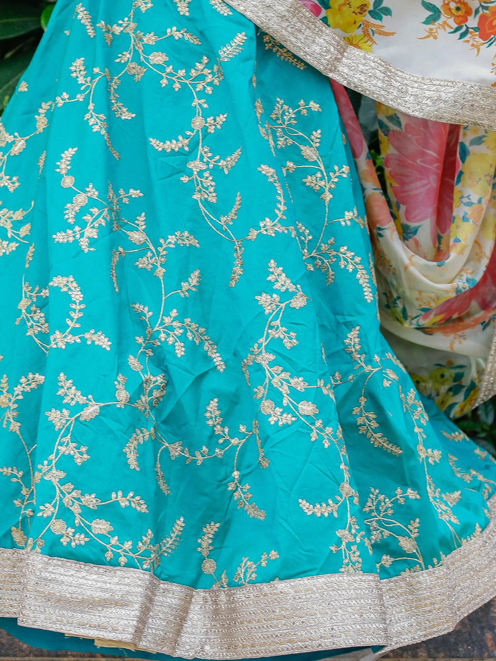 Green Sequins Work Art Silk Sangeet Lehenga Choli for Women